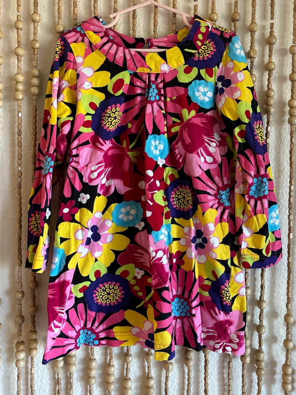 Hannah Andersson Floral Long Sleeve Girls Bright Vibrant Boho Girly Mock Neck